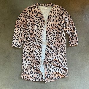 Girls Leopard Longline Cardigan